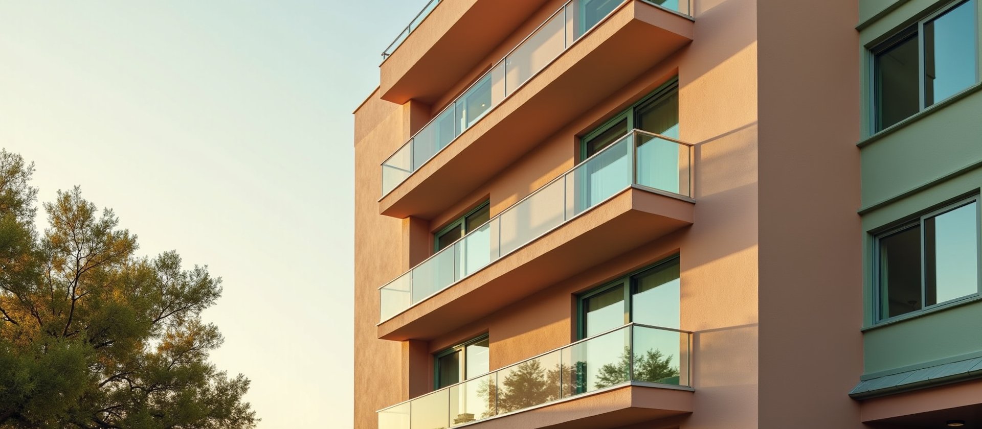 Sunlit residential architecture