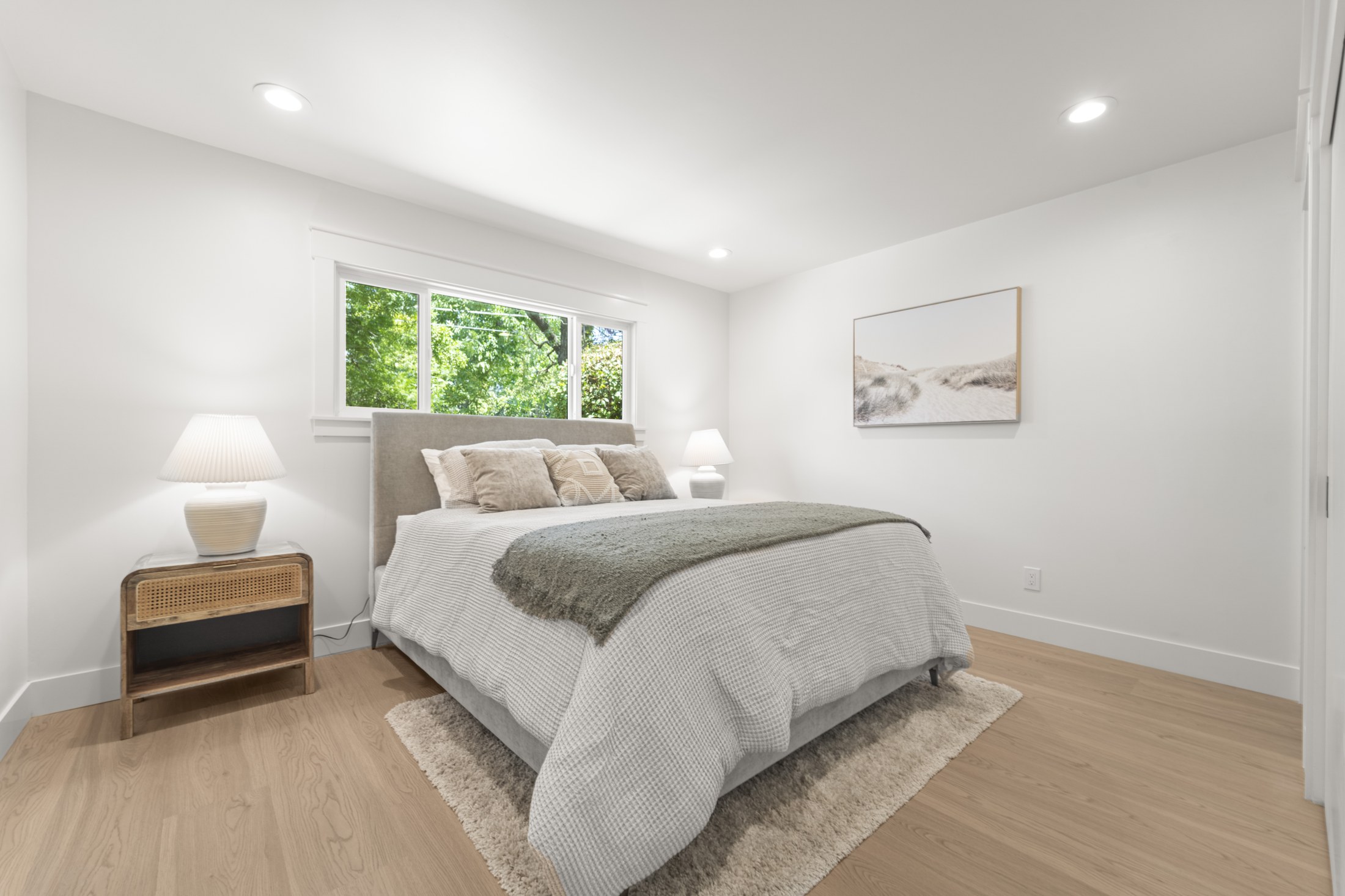 Primary bedroom with adjoining bathroom
