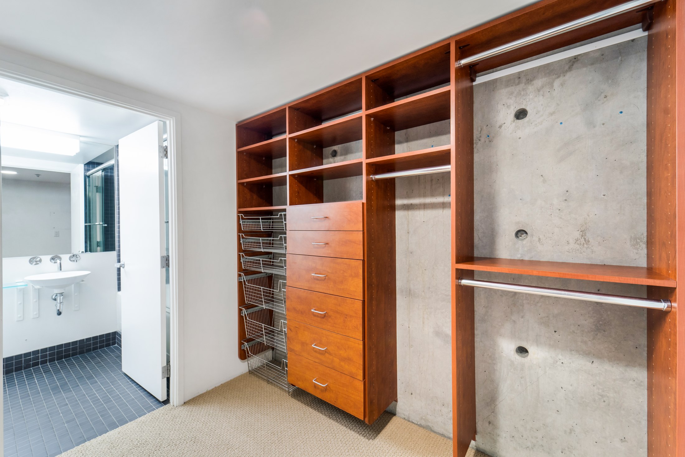 Built-in closet storage