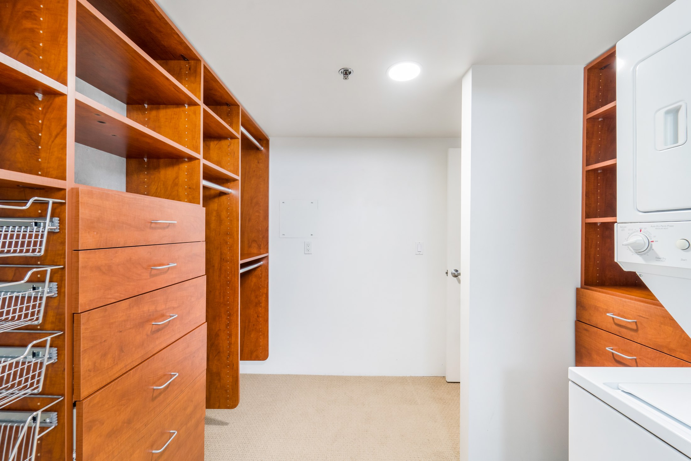 Closet shelving and drawers